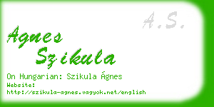 agnes szikula business card